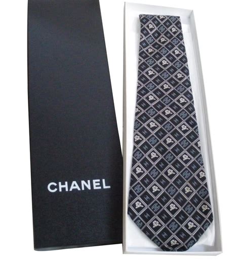 chanel neck tie|chanel silk tie.